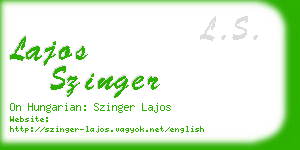 lajos szinger business card